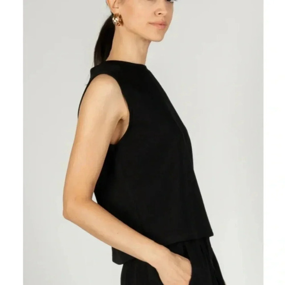 P. Cill | Butter Modal | Round Neck Sleeveless | Black Tank | Size S - Picture 2 of 6